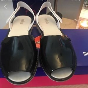 Melissa Espardena Black and Beige Sandals